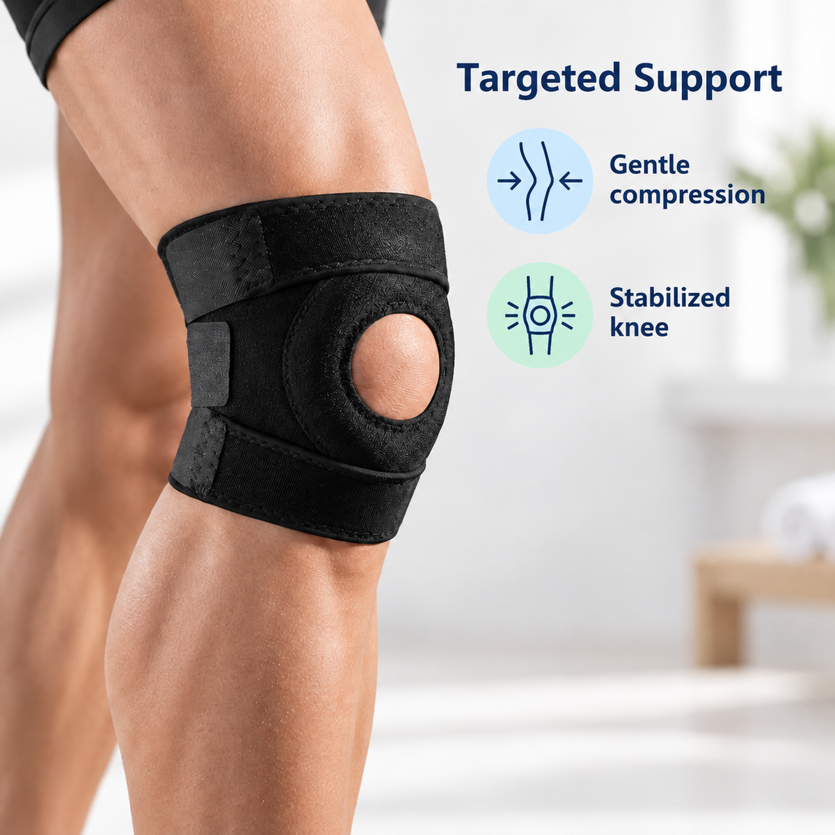 Unisex Adjustable Patella Knee Brace Support - premium targeted support visual