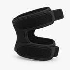 Double patella knee support strap - 1 piece black adjustable knee brace for targeted support
