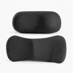 Black two piece car neck and lumbar support pillow set, breathable fabric cushions