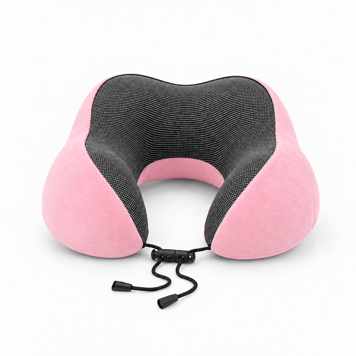 Massage memory foam travel neck pillow in pink for cervical support and neck comfort