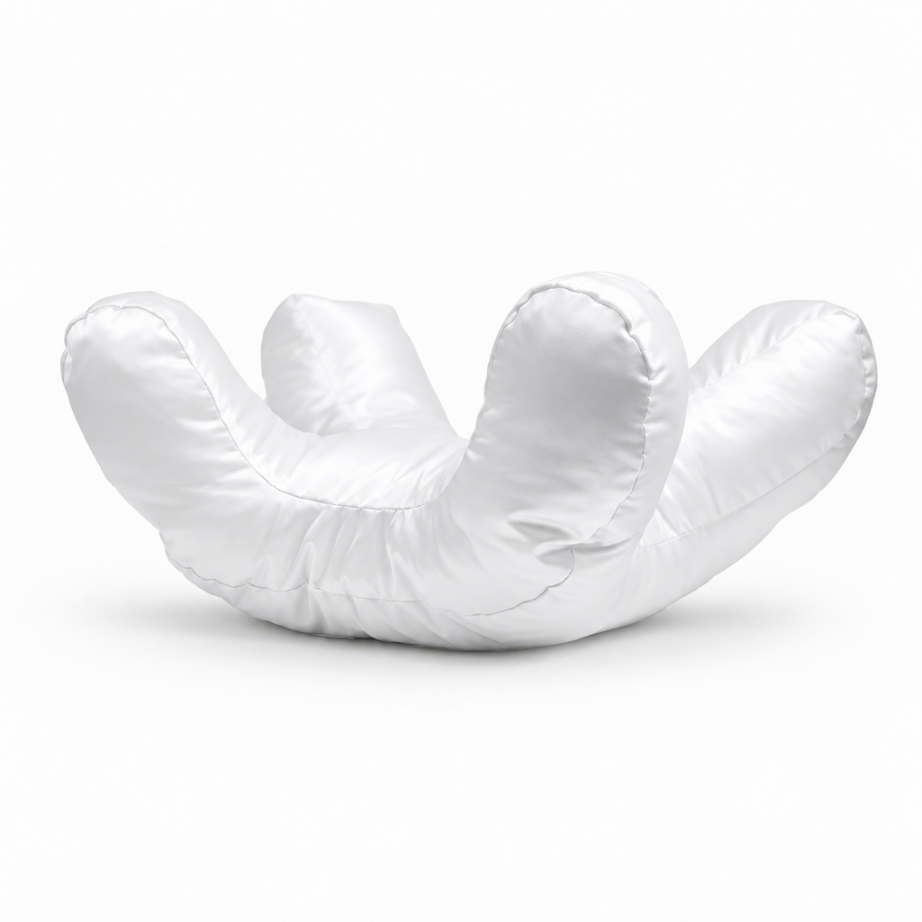 Cervical support pillow white variant - ergonomic neck pillow with soft raised cradle for side and back sleepers