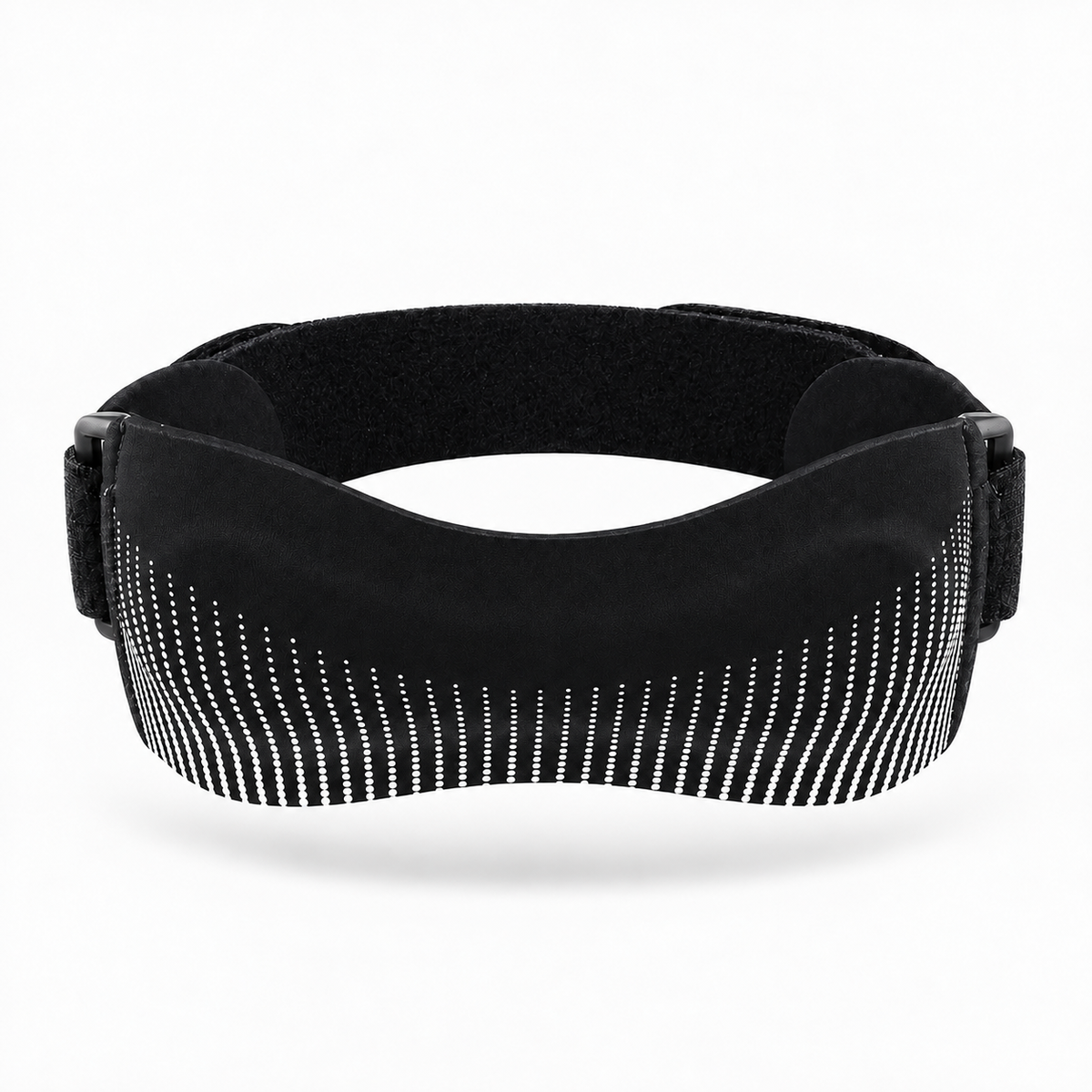 Black patella tendon knee strap for running and sports, brandless support band