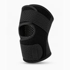 Sports Knee Support Brace - black standard open patella knee brace with breathable support straps