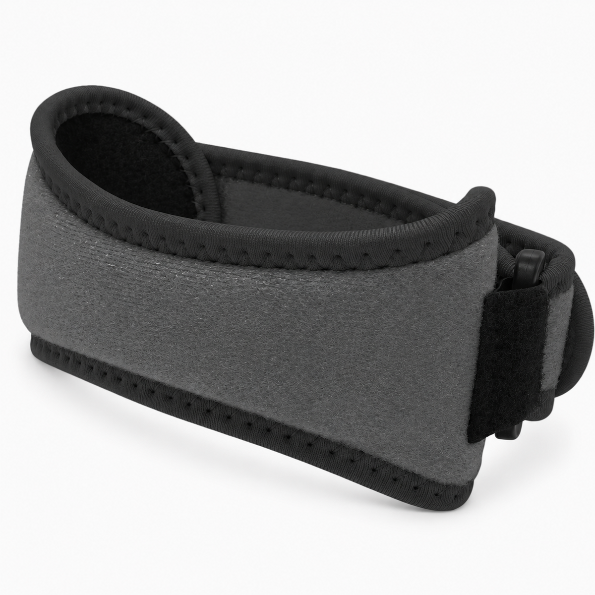Adjustable Patella Knee Strap - Black and grey patella support strap with clean neutral product edge