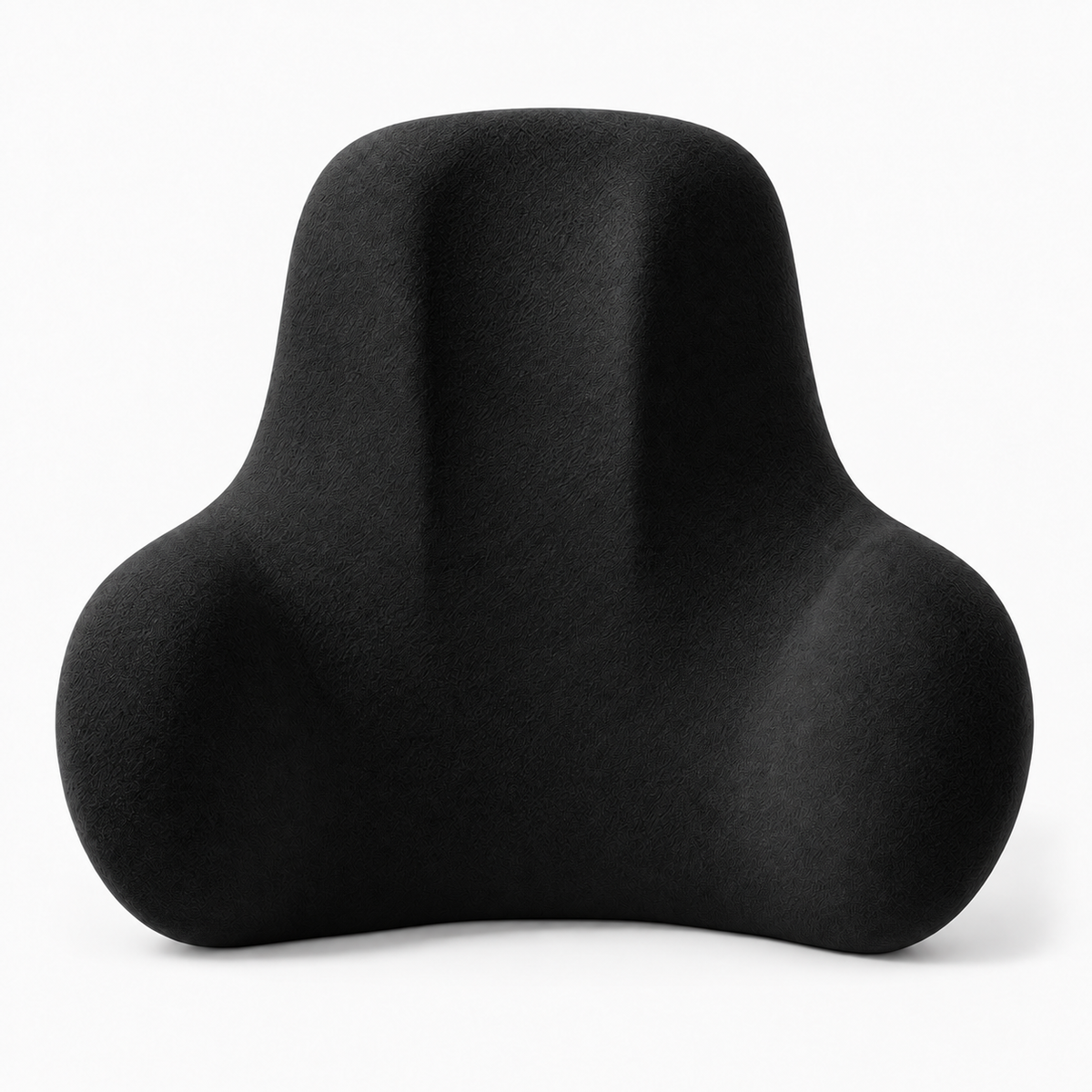 Black memory foam lumbar cushion for ergonomic back support