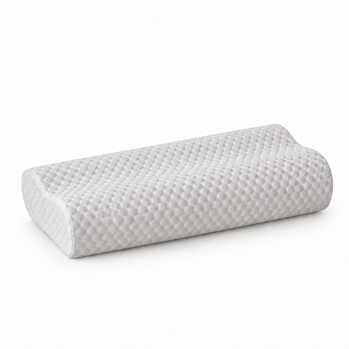 Long memory foam pillow in diamond grey for neck and body support
