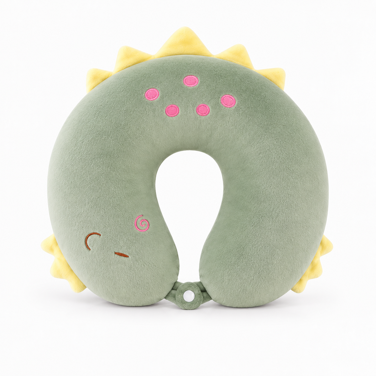 Soft Cartoon Travel Neck Pillow for Adults and Children - Dinosaur variant, plush U-shaped neck support pillow for travel comfort