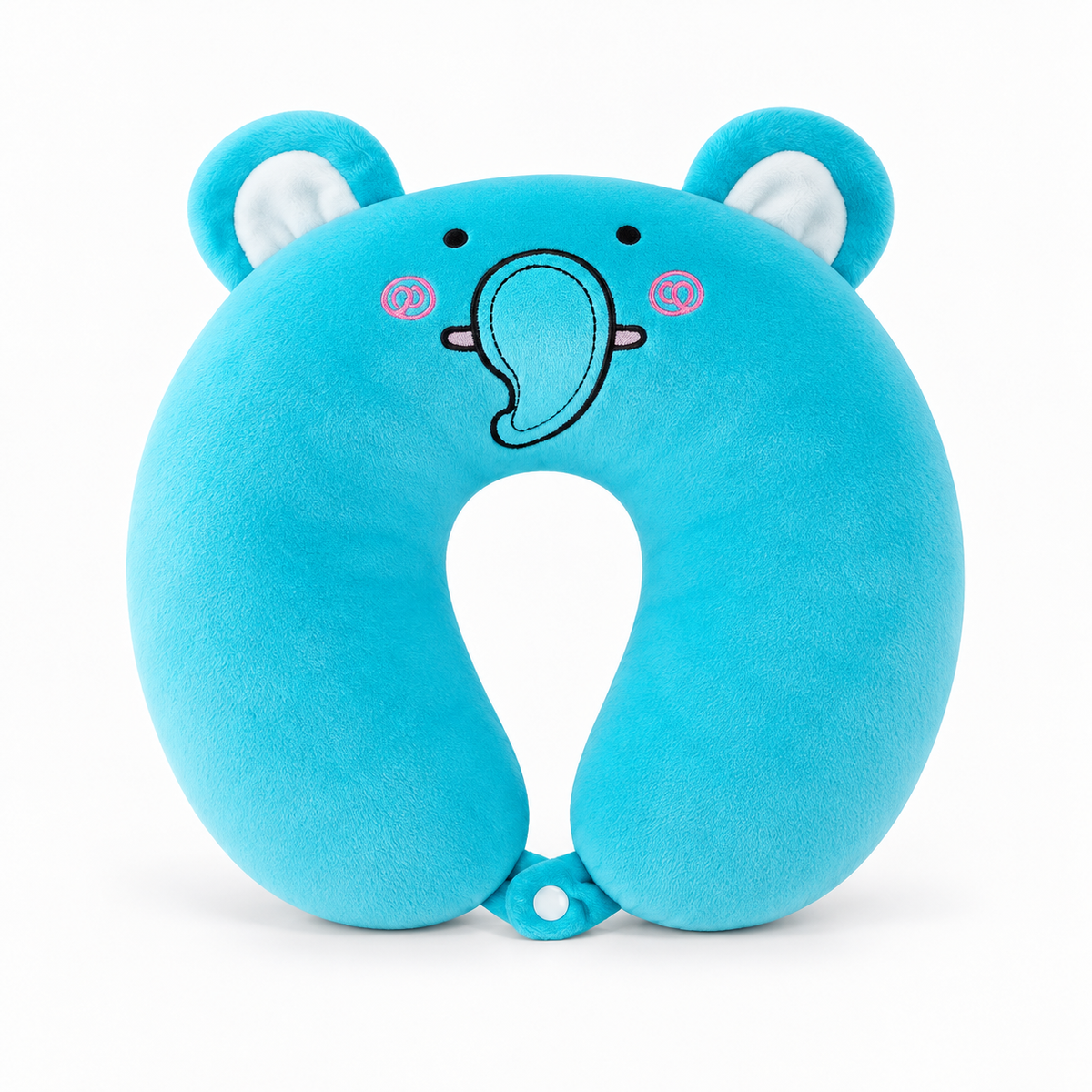 Soft Cartoon Travel Neck Pillow for Adults and Children - Elephant variant, plush U-shaped neck support pillow for travel comfort