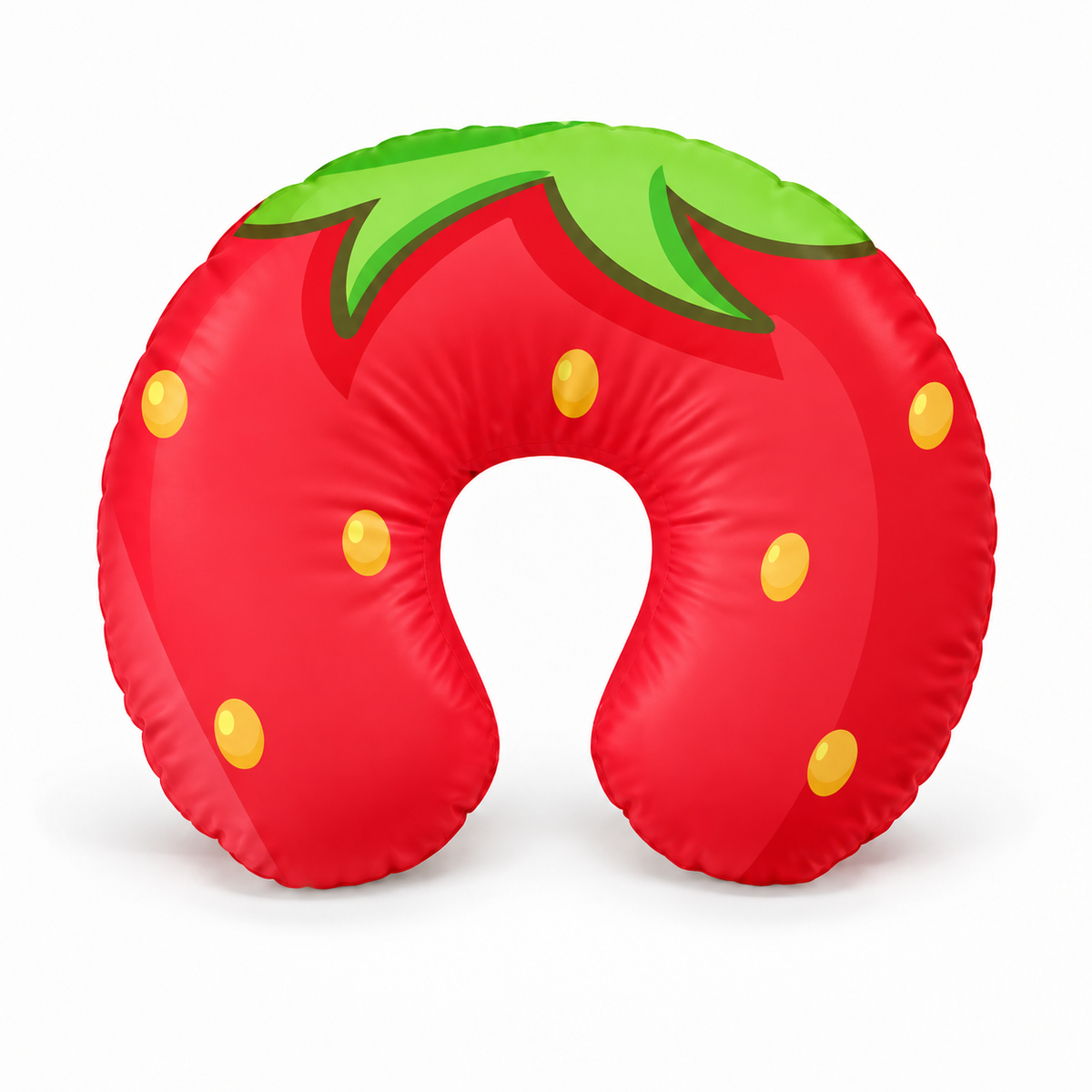Fun Inflatable Travel Neck Pillow for Adults - Ftrawberry inflatable strawberry travel neck pillow