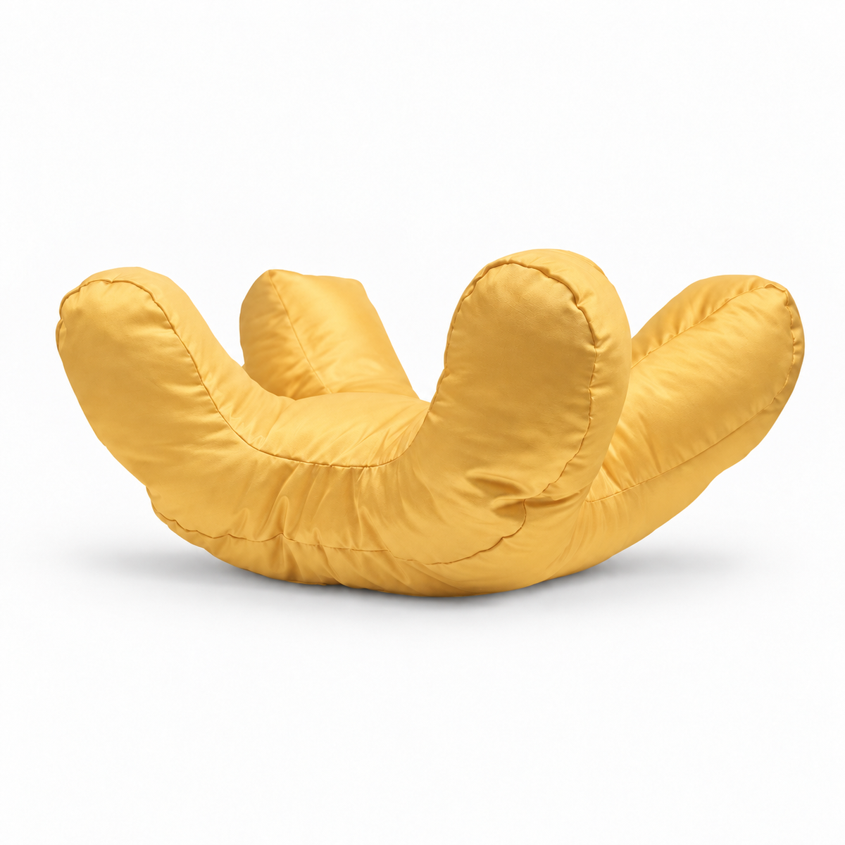 Cervical support pillow warm yellow variant - ergonomic neck pillow with soft raised cradle for side and back sleepers