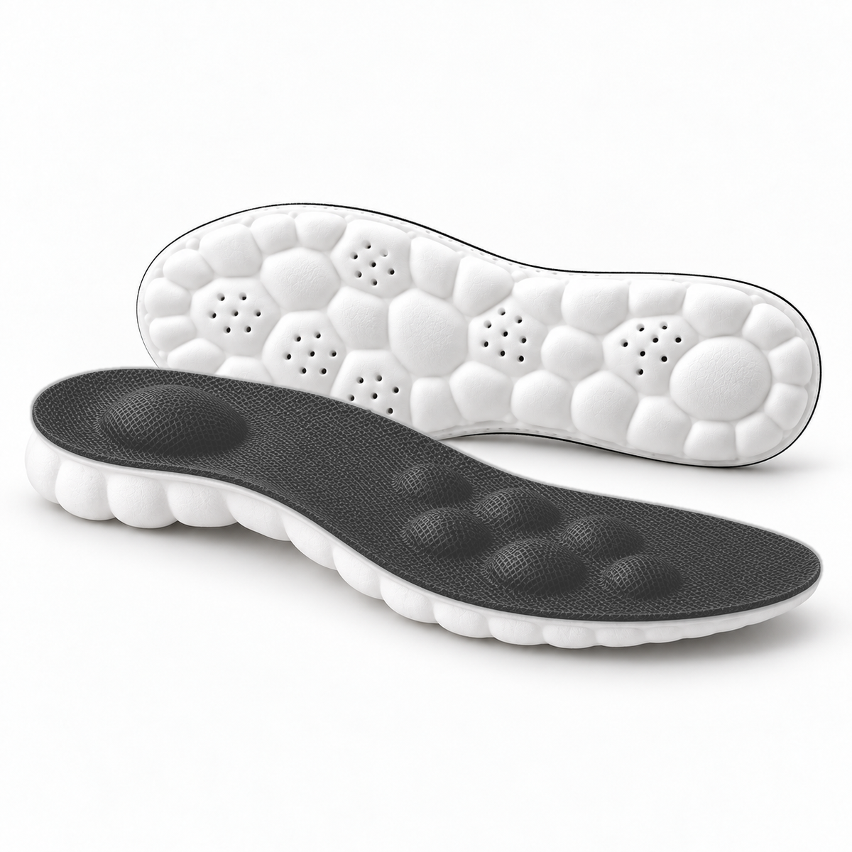 Gray Upgrade massage arch support insoles product image with matching full length comfort insert color