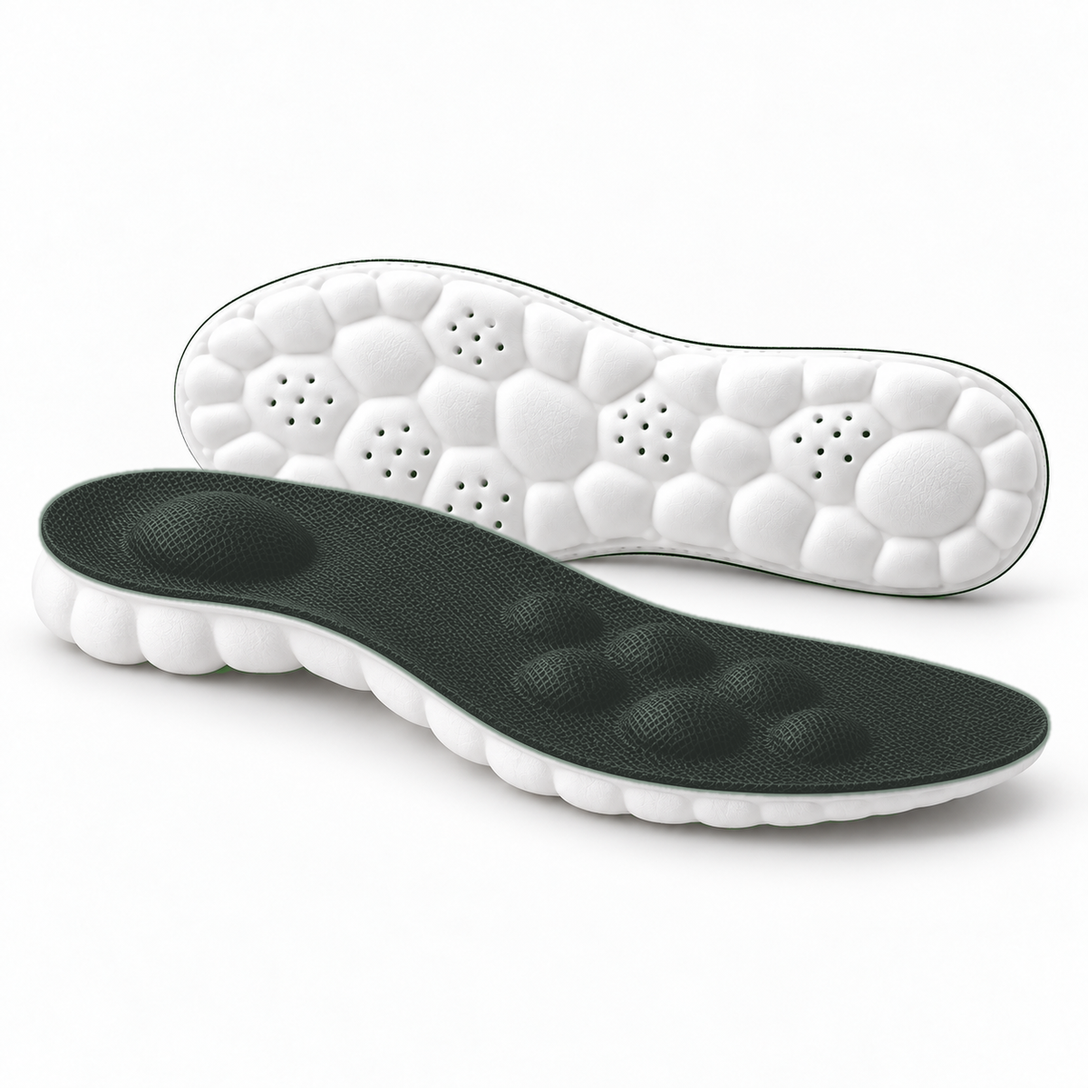 Green Upgrade massage arch support insoles product image with matching full length comfort insert color