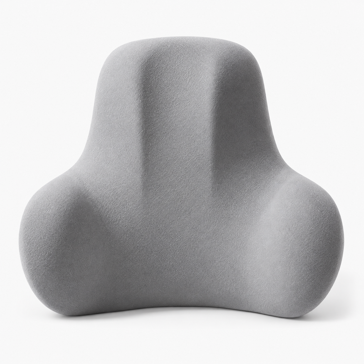 Light gray memory foam lumbar cushion for ergonomic back support