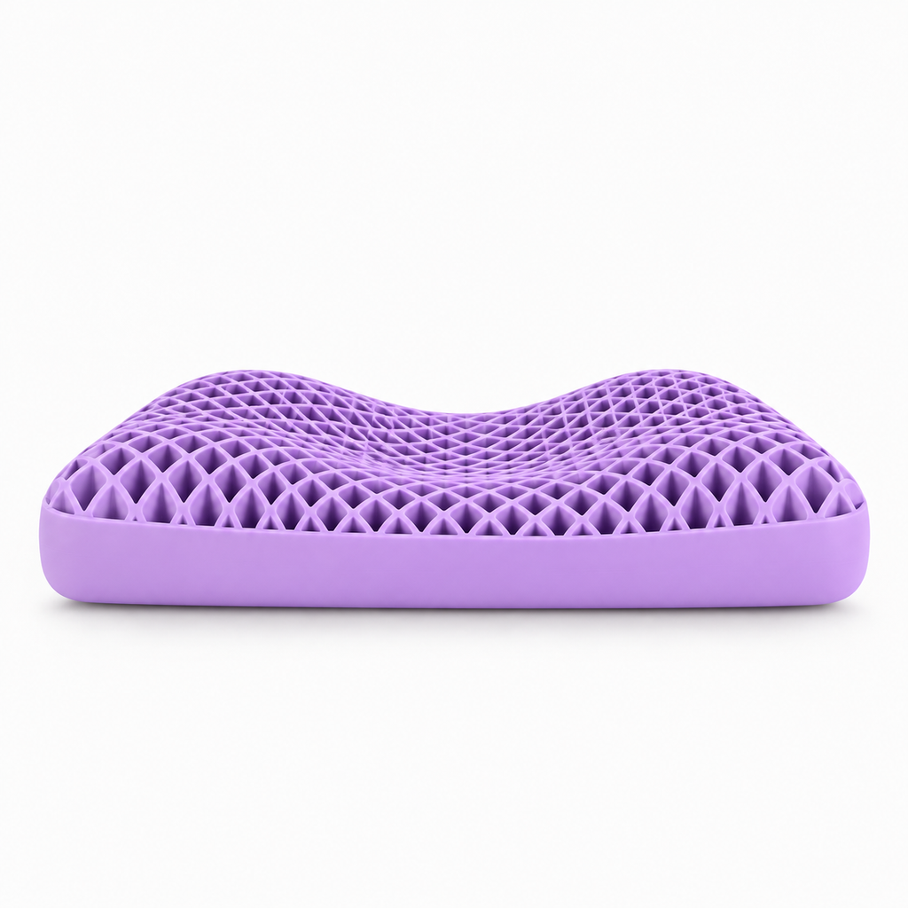 Washable TPE Cervical Neck Pillow with Breathable Support - No pillowcase purple TPE honeycomb cervical neck pillow