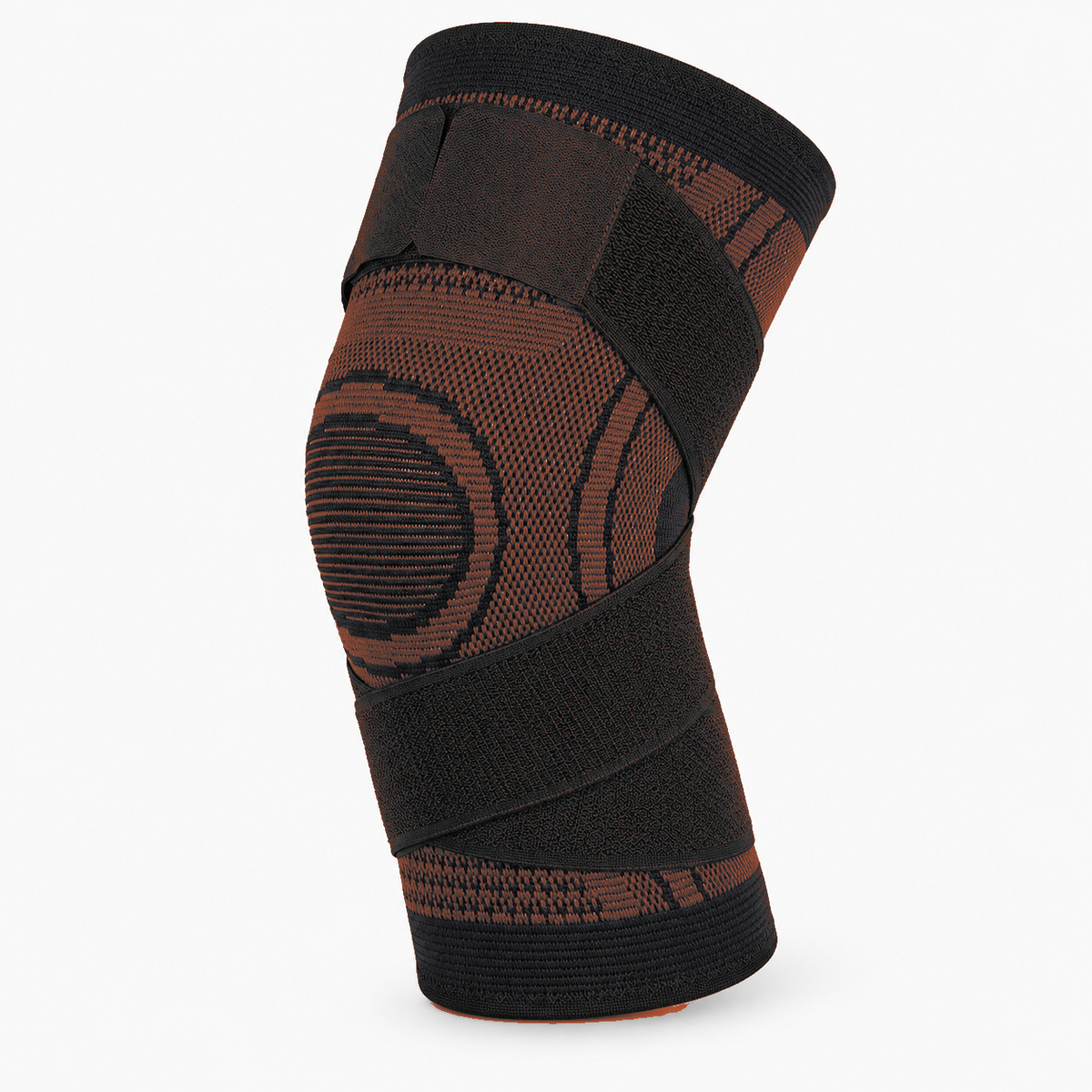 Adjustable Sports Knee Brace - Orange with straps for targeted knee support and active comfort