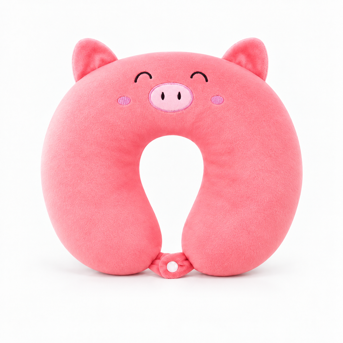 Soft Cartoon Travel Neck Pillow for Adults and Children - Pig variant, plush U-shaped neck support pillow for travel comfort