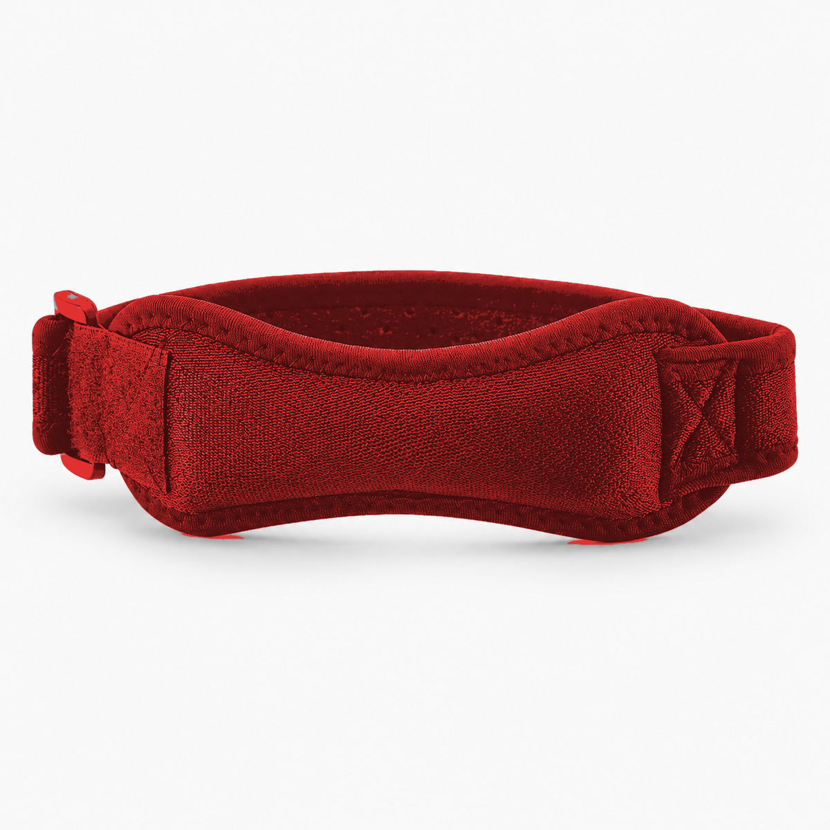 Red patella knee brace set with adjustable strap for targeted knee support