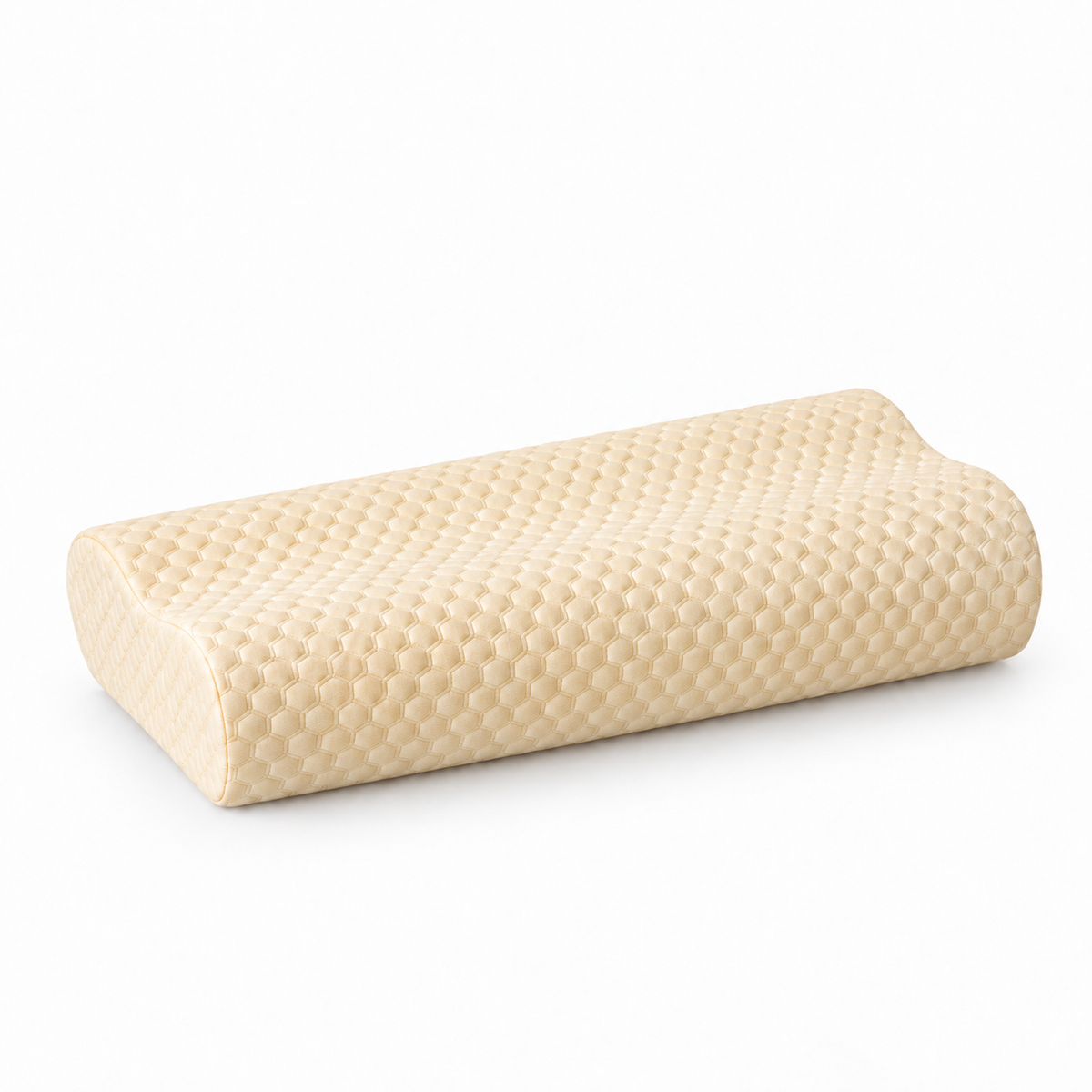 Long memory foam pillow in star shaped yellow for neck and body support