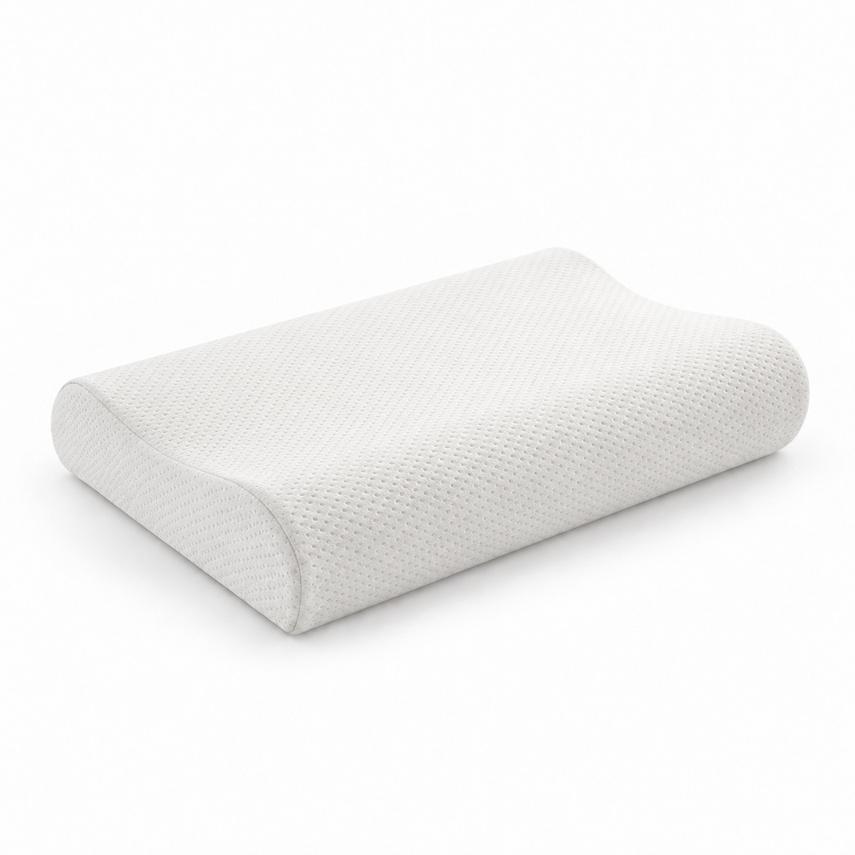 Style2 white memory foam cervical pillow for tummy sleepers, plain breathable low profile neck support cushion