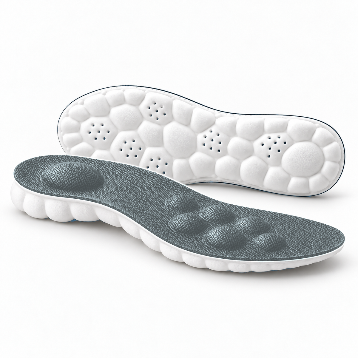 Thin massage arch support insoles product image with matching full length comfort insert color