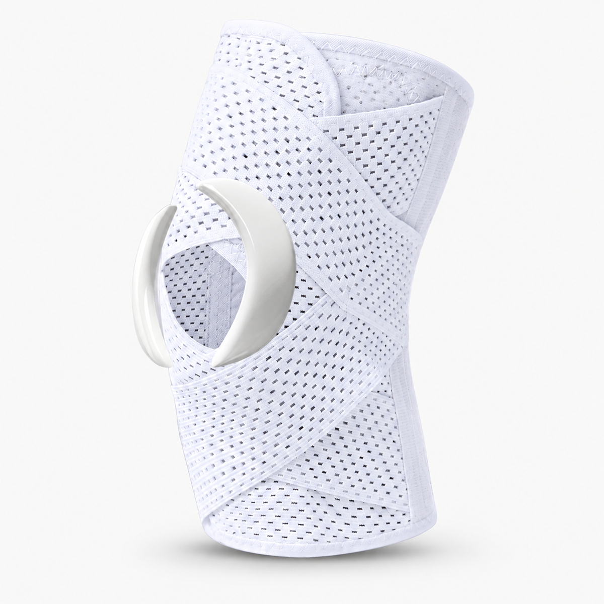 Sports Knee Support Brace - white type B open patella knee brace with breathable support straps