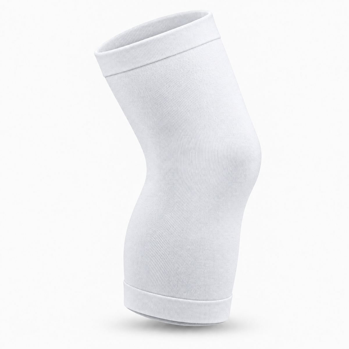 Elastic Knee Support Sleeve White size XL - elastic compression knee support sleeve for comfortable daily joint support