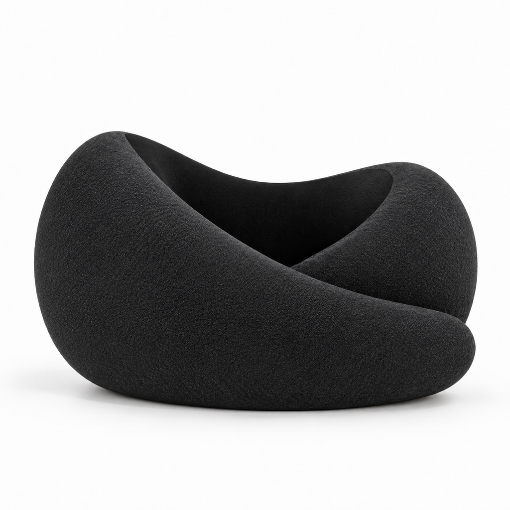360 Degree Travel Neck Pillow for Flights and Office Rest - black 360 degree travel neck pillow for flights and office rest