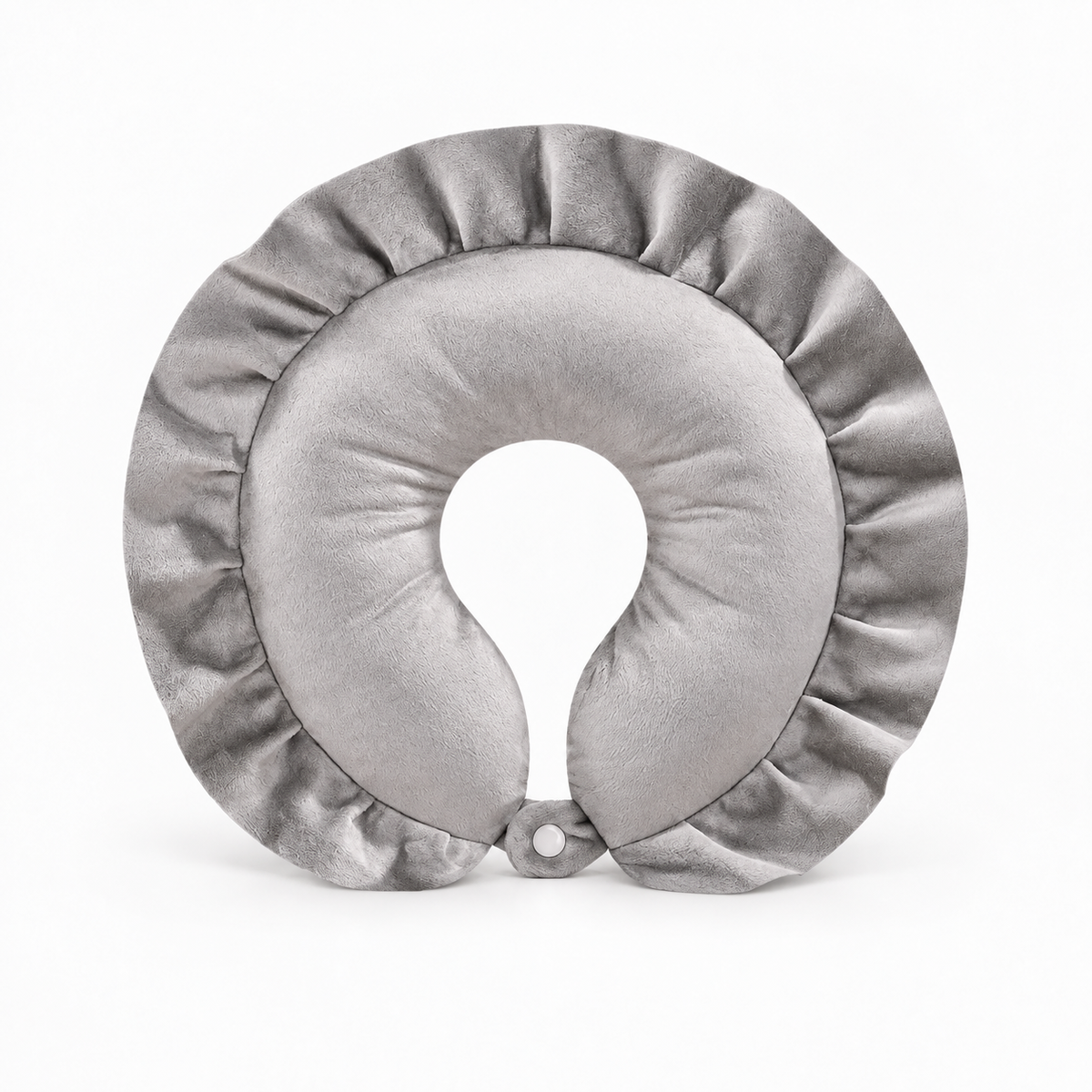Soft Cartoon Travel Neck Pillow for Adults and Children - grey variant, plush U-shaped neck support pillow for travel comfort
