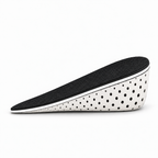Breathable Shoe Lift Insoles for Height Increase - half size breathable heel lift insert with black fabric top and white perforated side