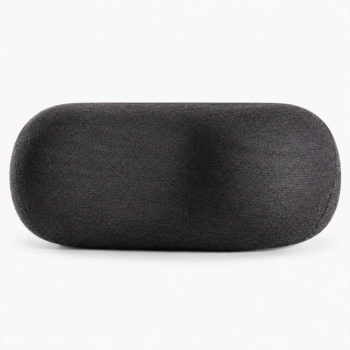 Black single car headrest pillow for neck support, breathable fabric cushion