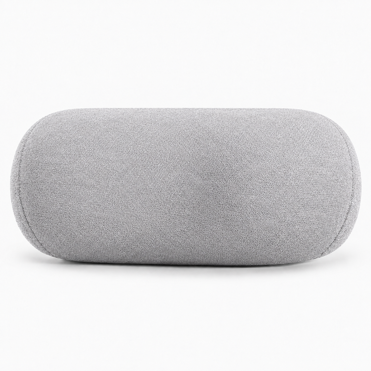 Grey single car headrest pillow for neck support, breathable fabric cushion