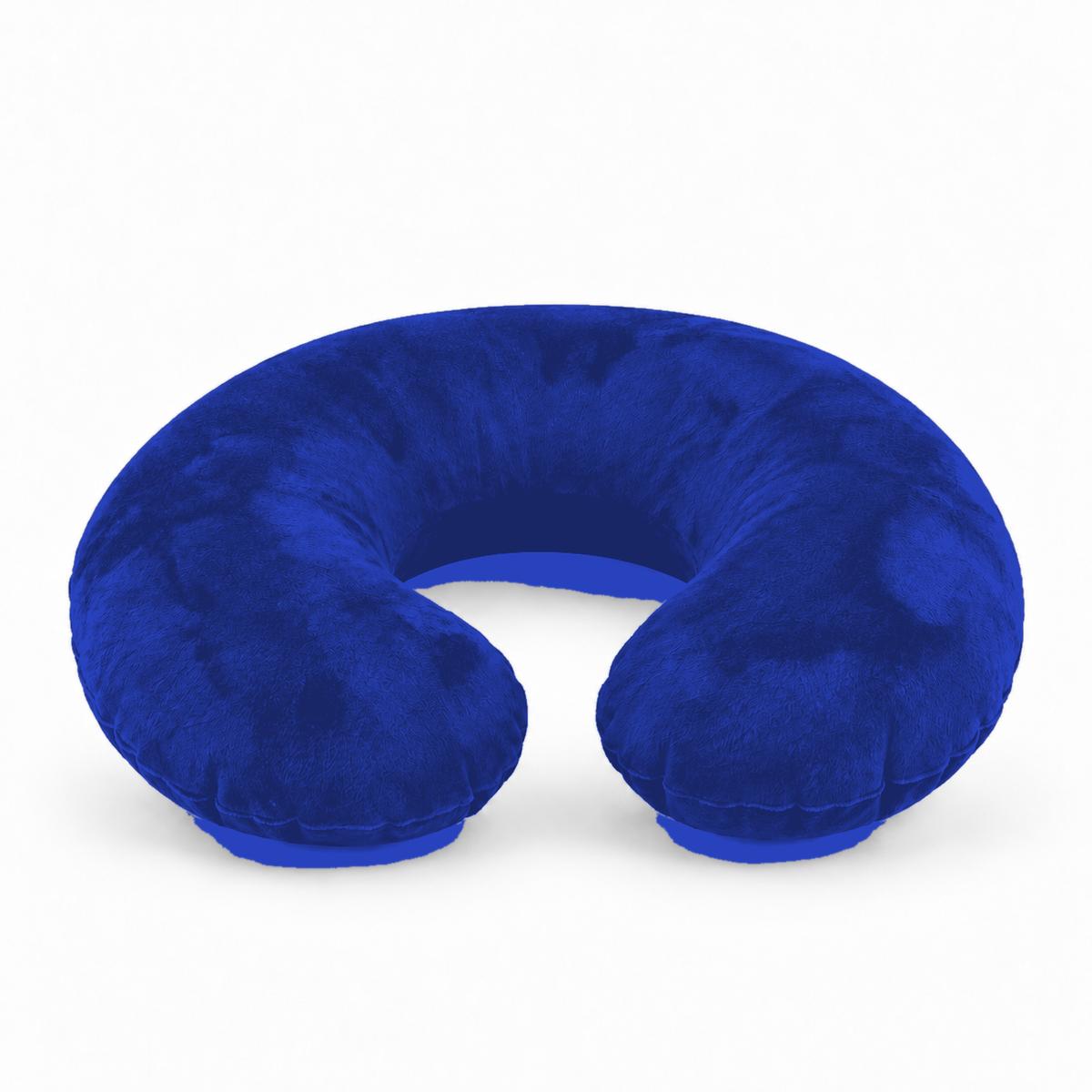 Inflatable Travel Neck Pillow with Soft Flocked Cover - navy / China variant, soft flocked inflatable travel neck pillow