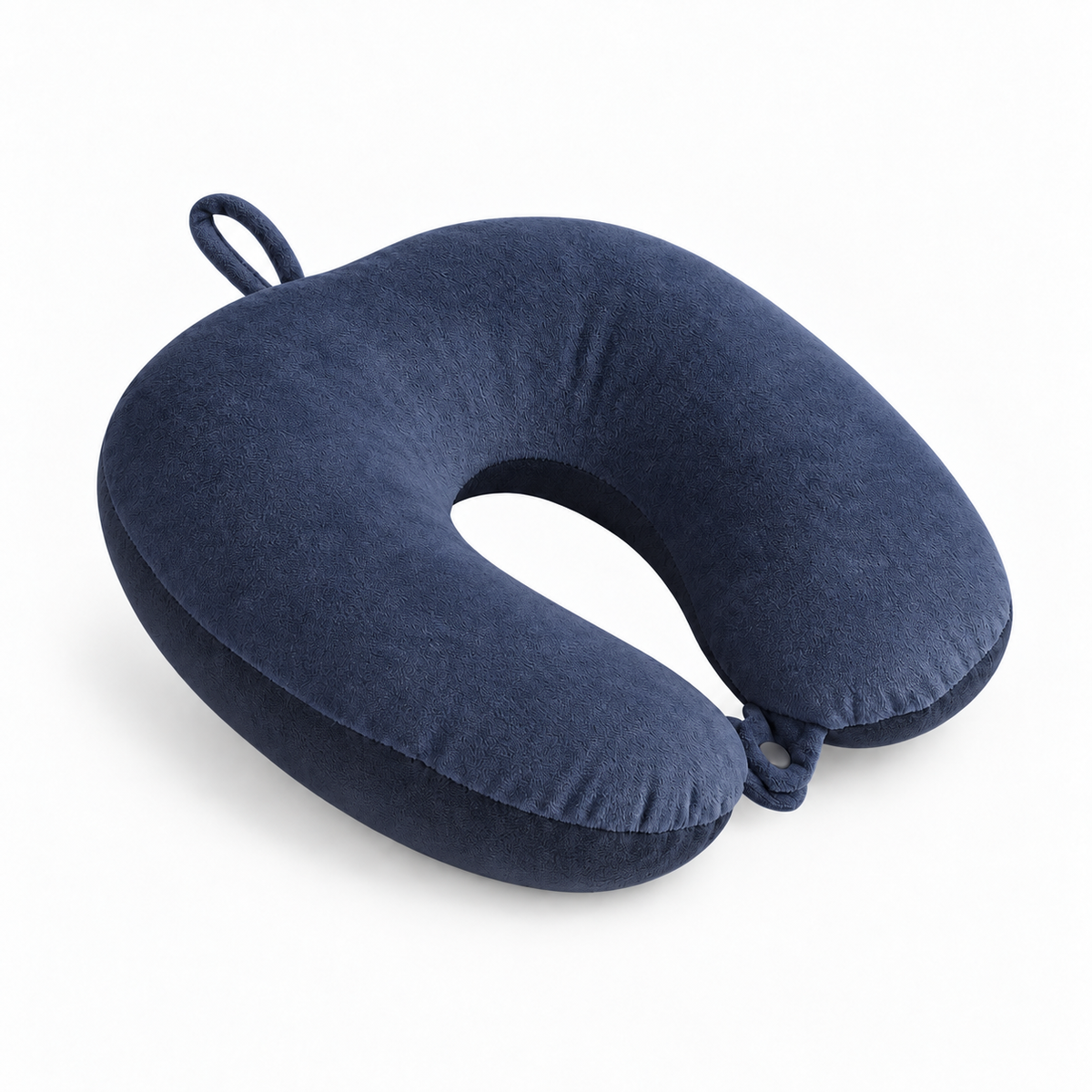 navy blue U shaped slow rebound travel neck pillow, soft support cushion for travel rest