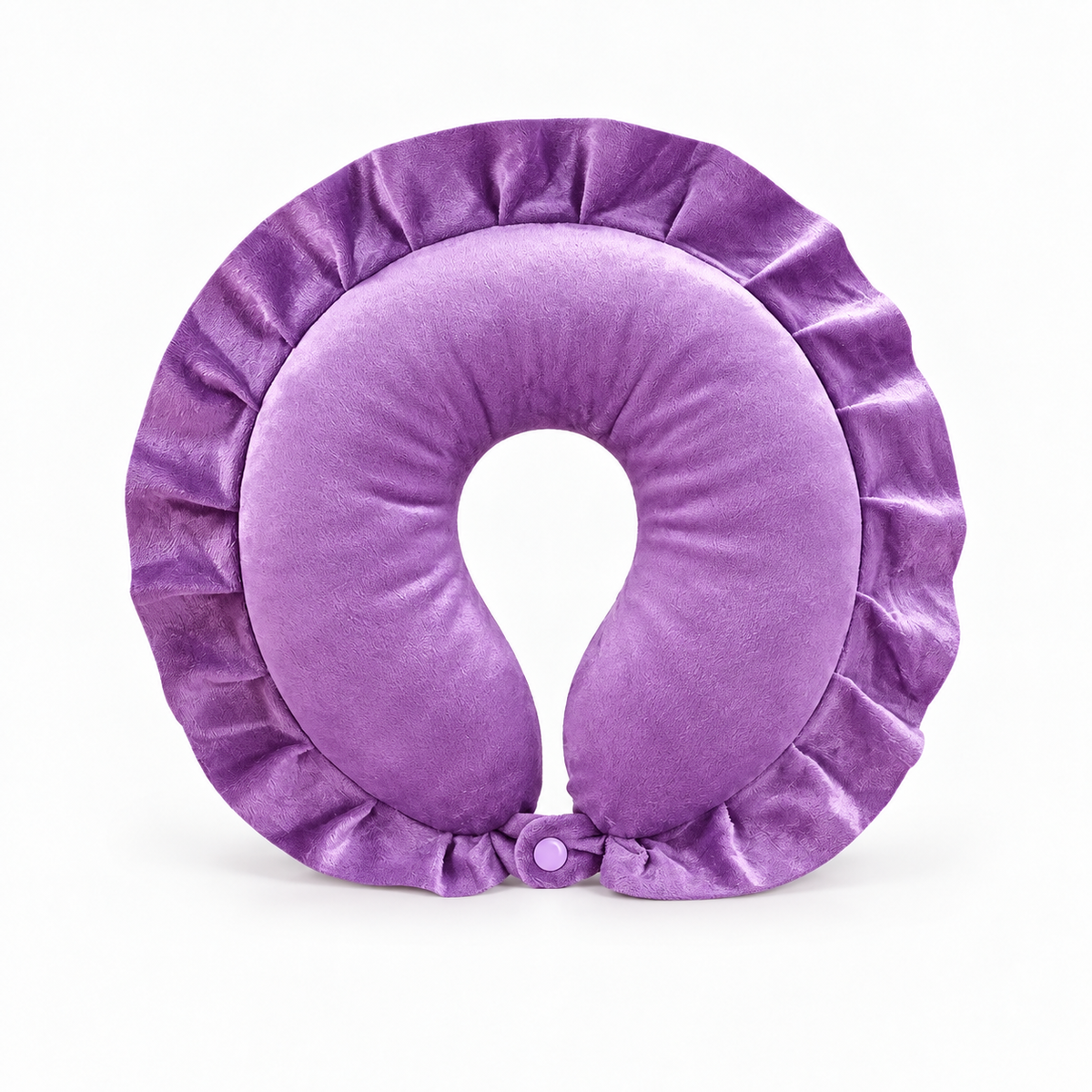 Soft Cartoon Travel Neck Pillow for Adults and Children - purple variant, plush U-shaped neck support pillow for travel comfort