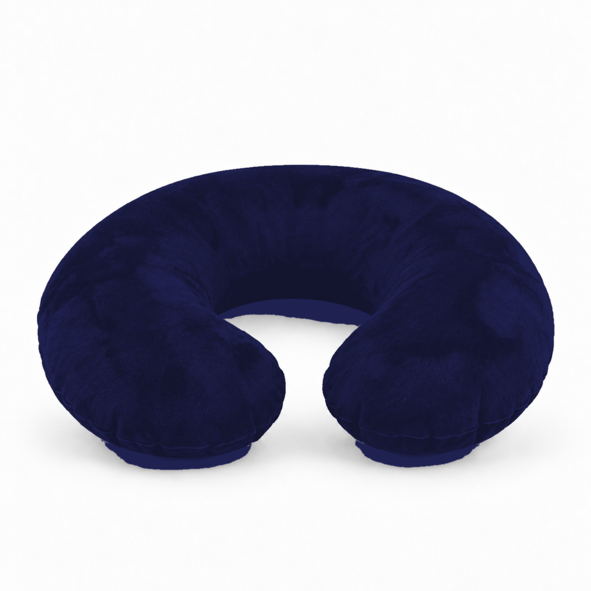 Inflatable Travel Neck Pillow with Soft Flocked Cover - square-dark navy / China variant, soft flocked inflatable travel neck pillow