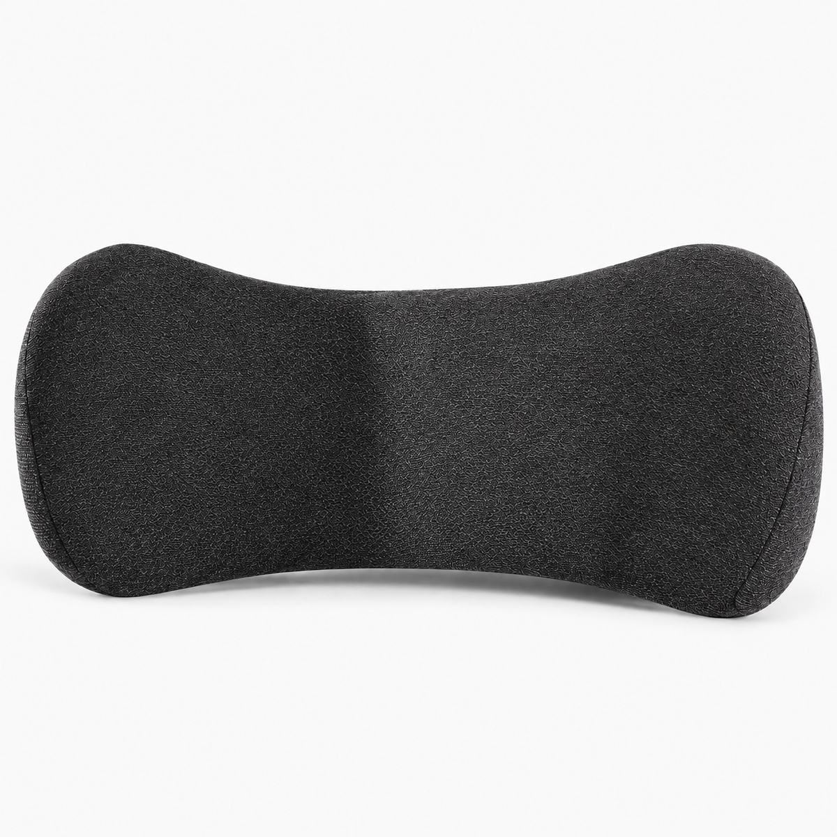 Black single car lumbar support pillow for lower back comfort, breathable fabric cushion