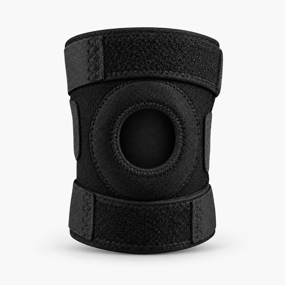 Unisex Adjustable Patella Knee Brace Support - black adjustable patella knee brace front product view