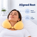 Plush U Shaped Travel Pillow for Head and Neck Support - Aligned Rest neck support lifestyle visual