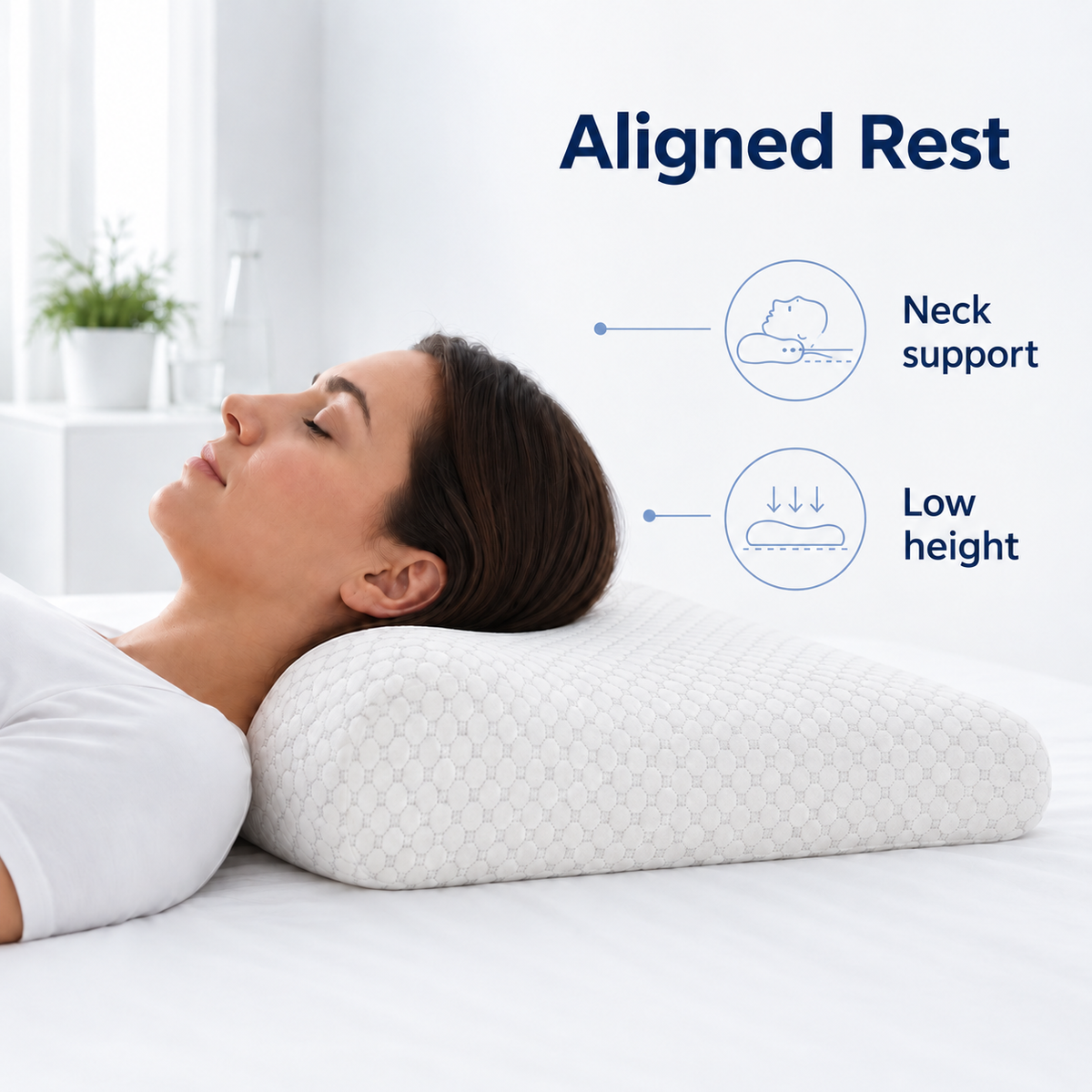 Long Memory Foam Pillow for Neck and Body Support - Aligned Rest neck support lifestyle visual