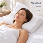 Slow Rebound Memory Cotton Pillow for Neck Comfort - Aligned Rest neck support lifestyle visual