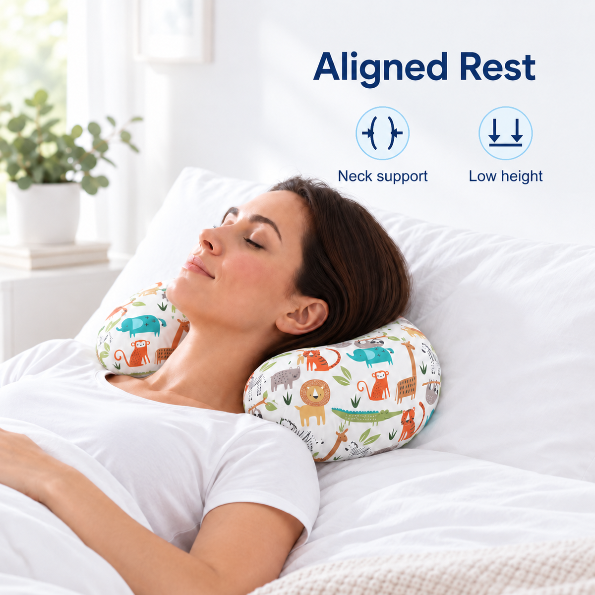 Baby U Shaped Pillowcase for Nursing Pillow Comfort - Aligned Rest neck support lifestyle visual