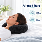 Inflatable Travel Neck Pillow with Soft Flocked Cover - Aligned Rest neck support lifestyle visual