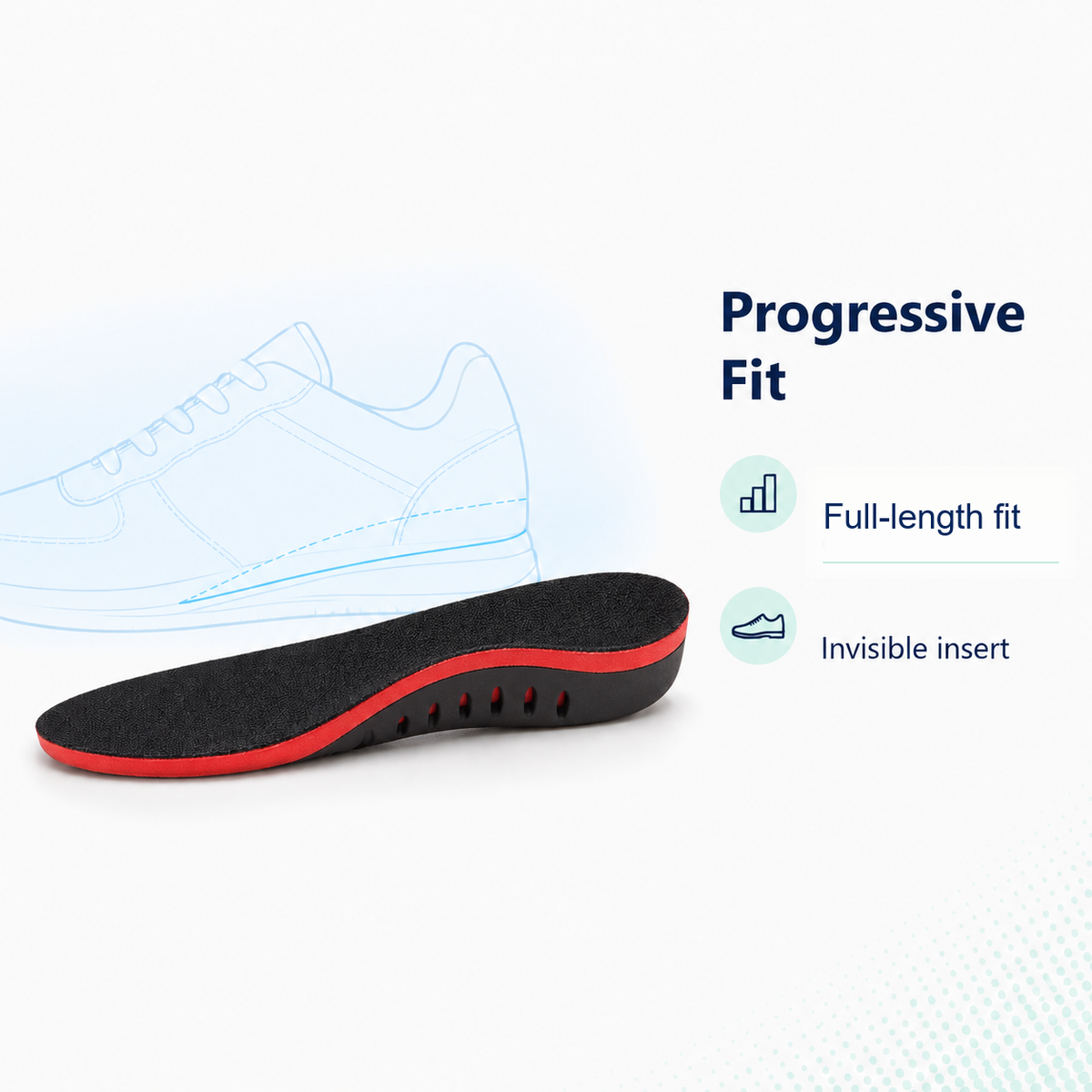 Memory Foam Arch Support Insoles with Heel Cup - full-length fit and invisible insert