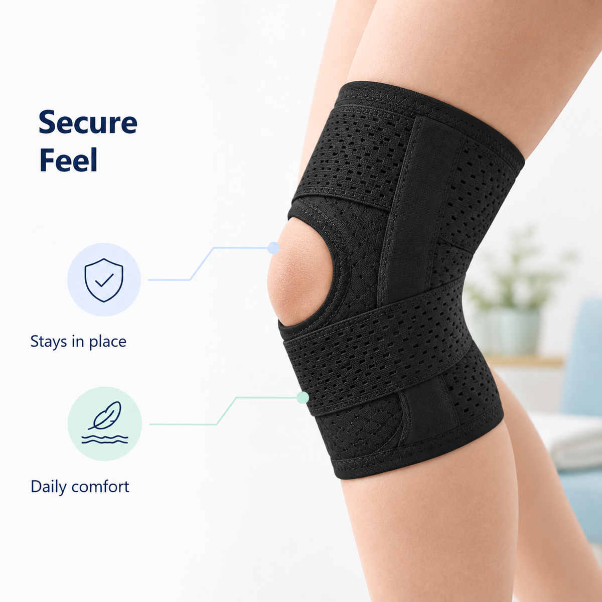 Breathable Knee Brace with Side Stabilizers