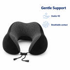 Massage Memory Foam Travel Neck Pillow for Cervical Support - Gentle Support stable fill breathable contact visual
