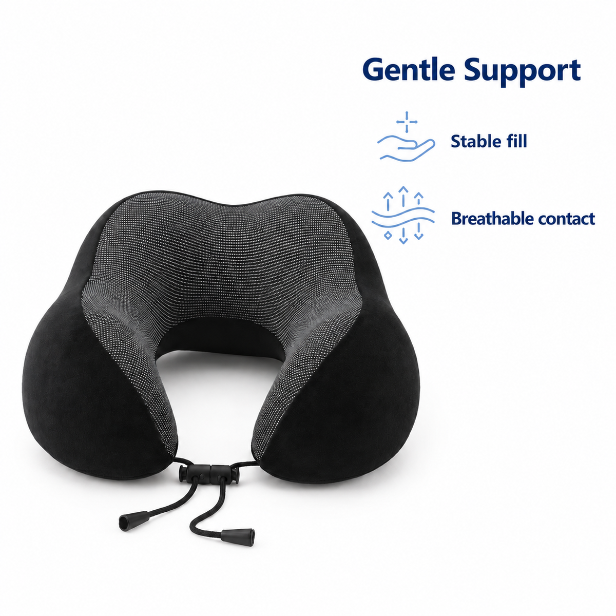 Massage Memory Foam Travel Neck Pillow for Cervical Support - Gentle Support stable fill breathable contact visual
