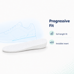 Latex memory foam insoles progressive fit with full-length fit and invisible insert