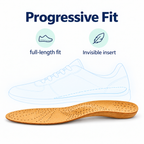 Leather Orthotic Insoles for Flat Feet Support - progressive full length fit