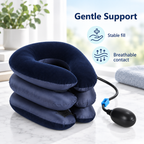 Inflatable Neck Traction Collar for Cervical Support - Gentle Support stable fill breathable contact visual
