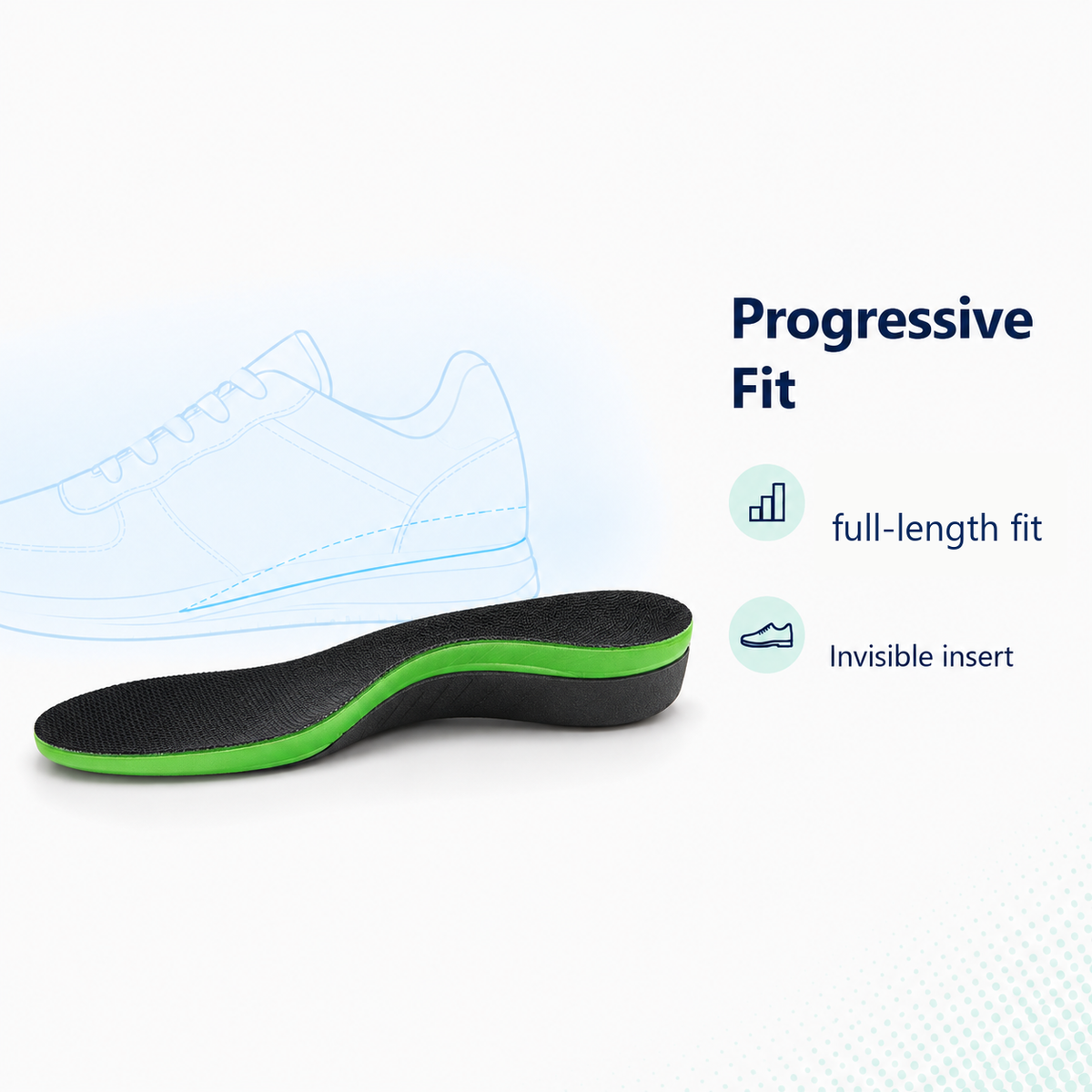 Thick Arch Support Insoles for Flat Feet and Sports - progressive fit full-length insert